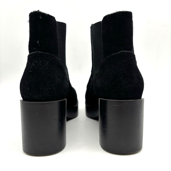 Anthropolgie SixtySeven Black Suede Leather Block Heel Platform Boots 7.5 38 - Picture 7 of 16